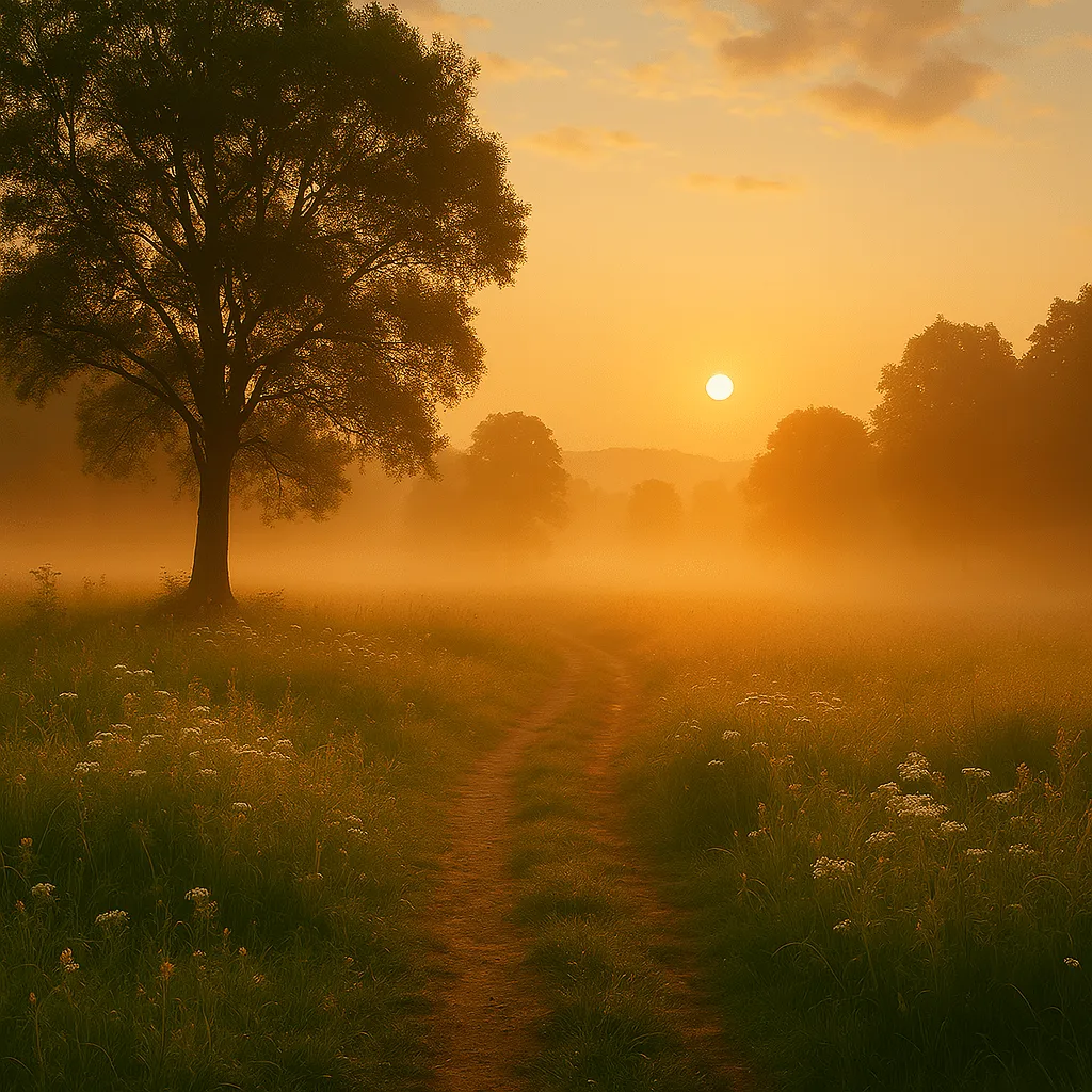 Calming image of sunset scenery
