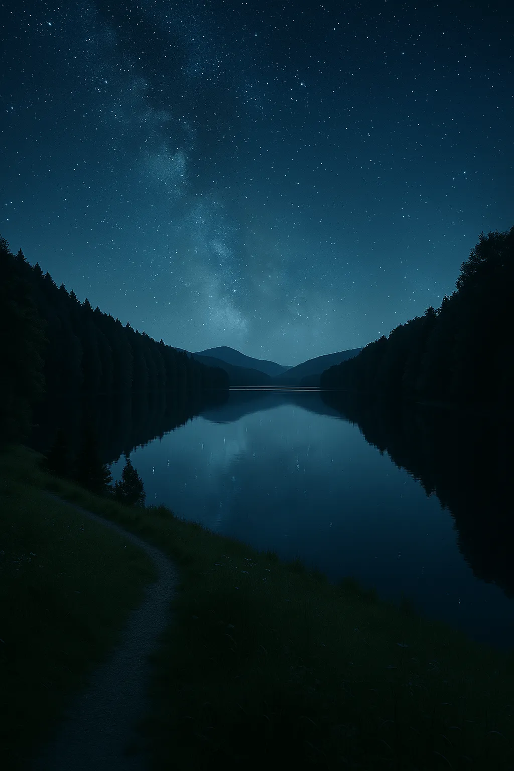 Calming image of nighttime scenery